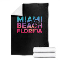 Miami Beach Florida Proud Throw Blanket Floridian Retro Palms Trees