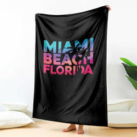 Miami Beach Florida Proud Throw Blanket Floridian Retro Palms Trees