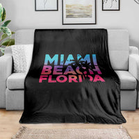 Miami Beach Florida Proud Throw Blanket Floridian Retro Palms Trees