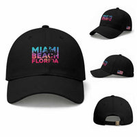 Miami Beach Florida Proud Baseball Cap Floridian Retro Palms Trees