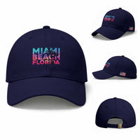 Miami Beach Florida Proud Baseball Cap Floridian Retro Palms Trees