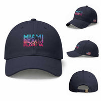 Miami Beach Florida Proud Baseball Cap Floridian Retro Palms Trees
