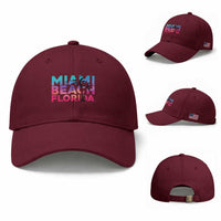 Miami Beach Florida Proud Baseball Cap Floridian Retro Palms Trees