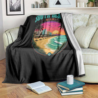 South Beach Miami Throw Blanket Retro Florida USA Souvenir Gift