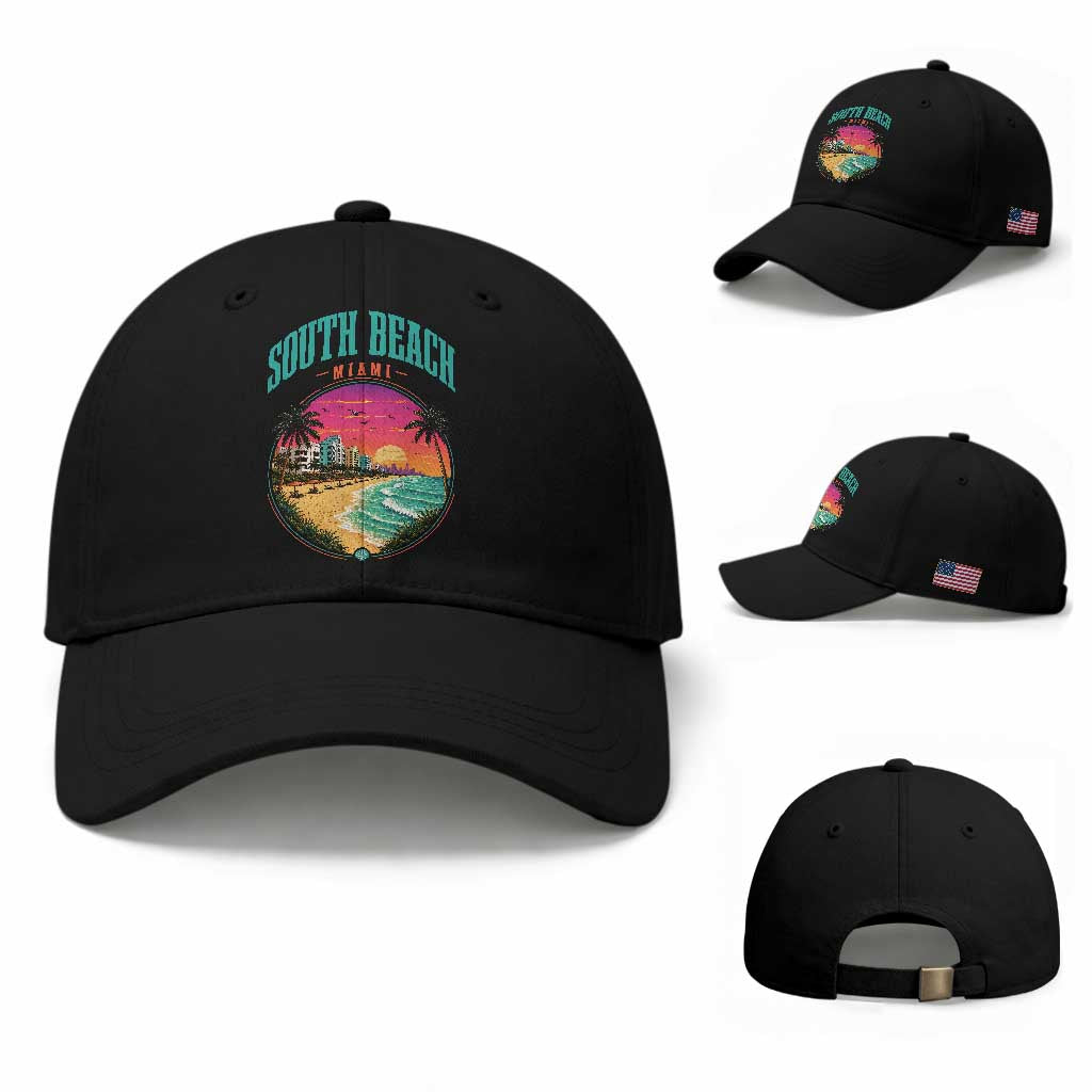 South Beach Miami Baseball Cap Retro Florida USA Souvenir Gift