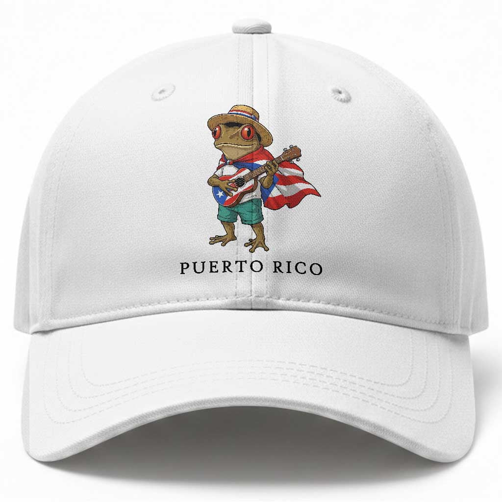 Coqui Frog Puerto Rico Baseball Cap Boricua Taino Island Pride