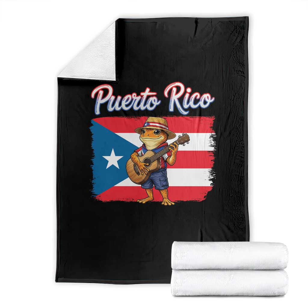 Coqui Frog Puerto Rico Flag Throw Blanket Puerto Rican Taino Boricua
