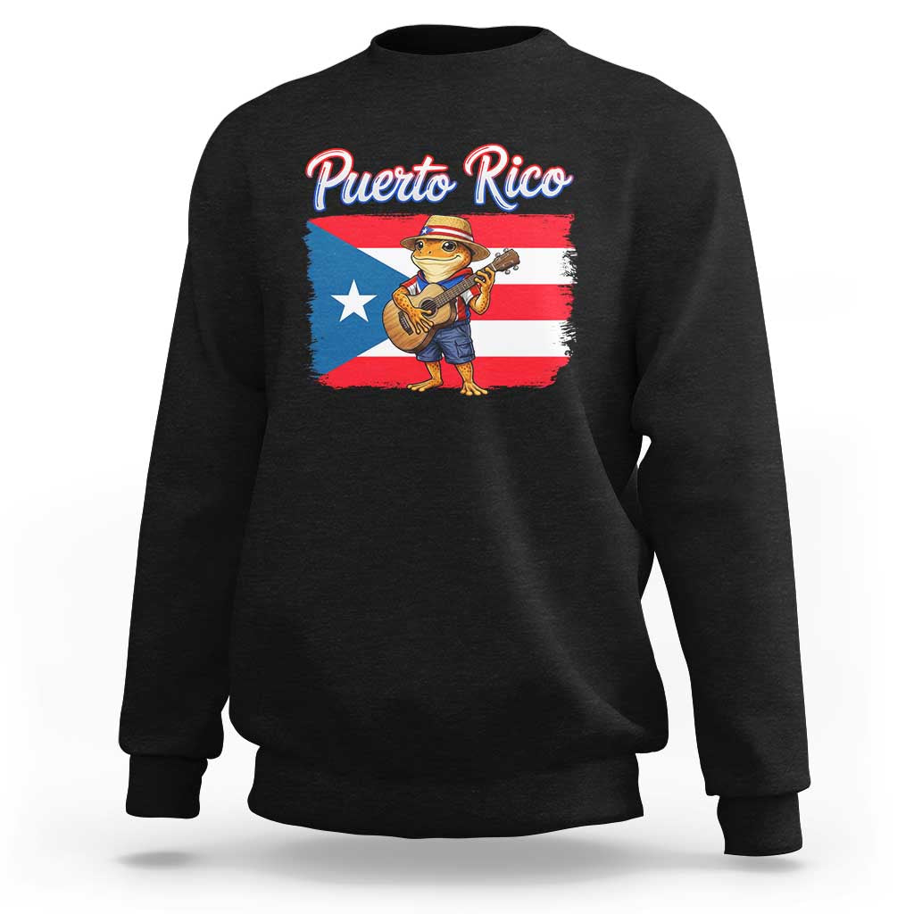 Coqui Frog Puerto Rico Flag Sweatshirt Puerto Rican Taino Boricua