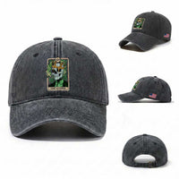 Skeleton Smokes Washed Cotton Baseball Cap The Stoner Weed Lover Cannabis 420