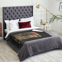 Samurai Bigfoot Japanese UFO Throw Blanket Sasquatch Ailen Ukiyo-e - Wonder Print Shop
