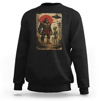 Samurai Bigfoot Japanese UFO Sweatshirt Sasquatch Ailen Ukiyo-e - Wonder Print Shop