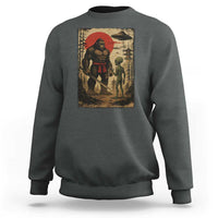 Samurai Bigfoot Japanese UFO Sweatshirt Sasquatch Ailen Ukiyo-e - Wonder Print Shop