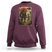 Samurai Bigfoot Japanese UFO Sweatshirt Sasquatch Ailen Ukiyo-e - Wonder Print Shop