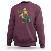 Ninja Cat Riding Dinosaur Sweatshirt - Wonder Print Shop
