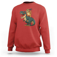 Ninja Cat Riding Dinosaur Sweatshirt - Wonder Print Shop