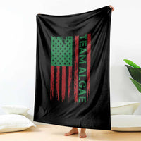 Team Algae Throw Blanket Funny Make Algae Great Again American Flag Political Meme