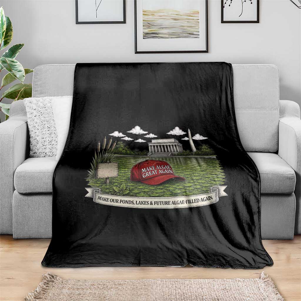 Make Algae Great Again Throw Blanket Funny Political Satire Humor
