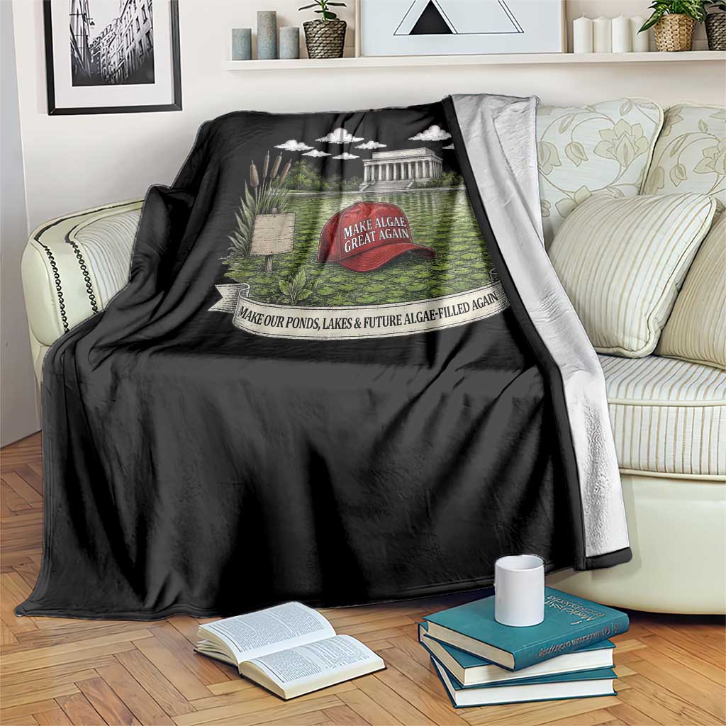 Make Algae Great Again Throw Blanket Funny Political Satire Humor