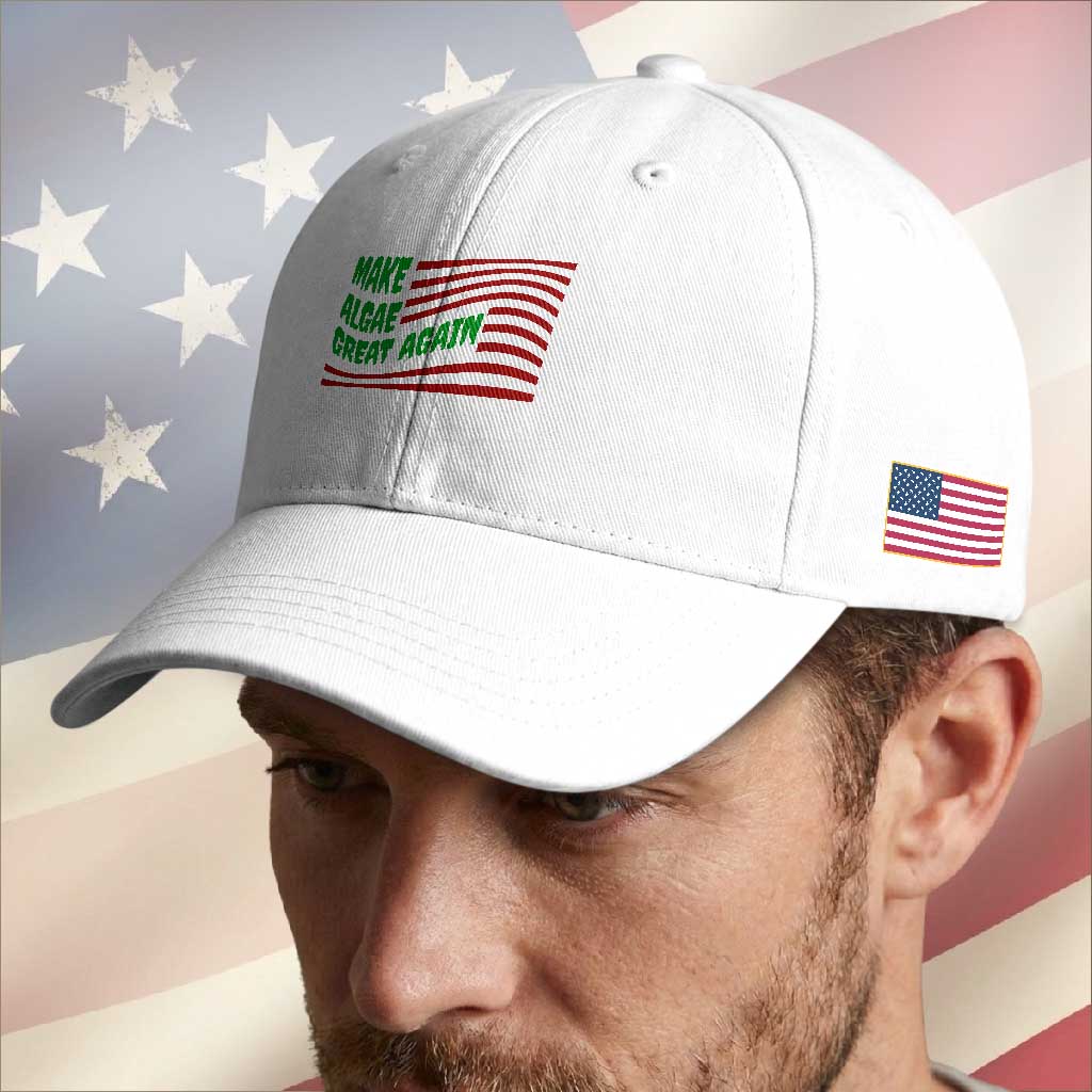 Make Algae Great Again Baseball Cap Funny Political Satire American Flag Meme