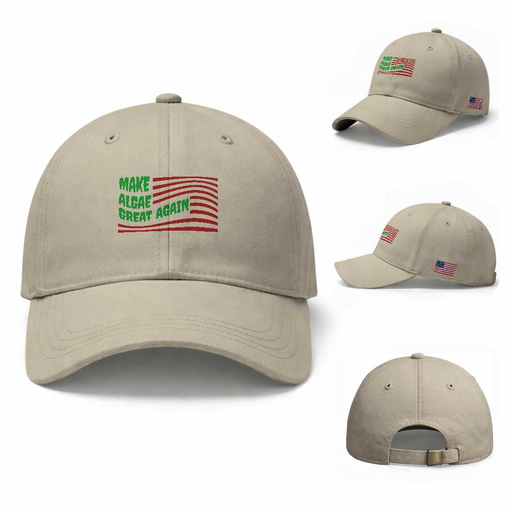 Make Algae Great Again Baseball Cap Funny Political Satire American Flag Meme