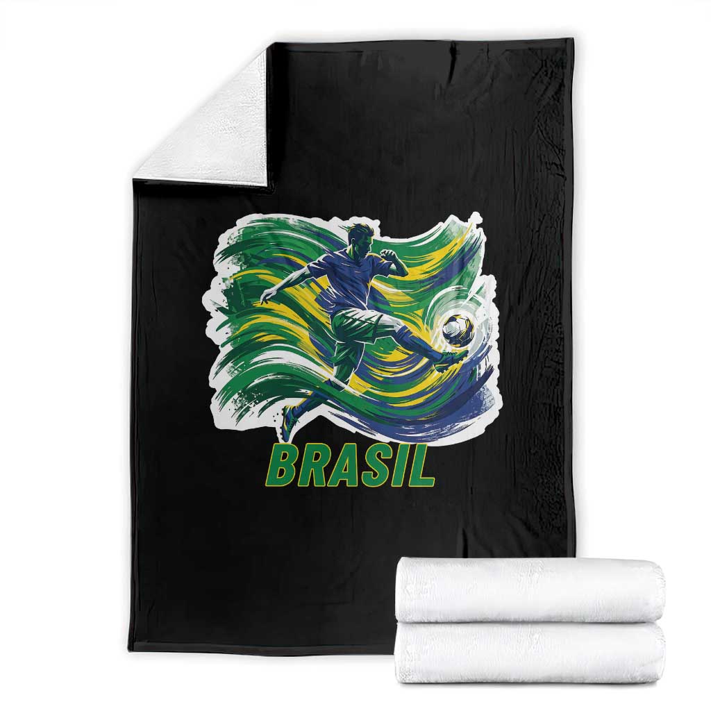 Brazil Soccer Fan Throw Blanket Brasil Flag Football Game Day Supporter