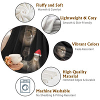 Funny Cat Christmas Throw Blanket Cats Drinking Wine Oddly Specific Meme - Wonder Print Shop