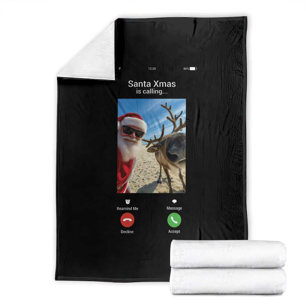 Santa Christmas Meme Throw Blanket Reindeer Video Call - Wonder Print Shop