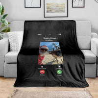Santa Christmas Meme Throw Blanket Reindeer Video Call - Wonder Print Shop