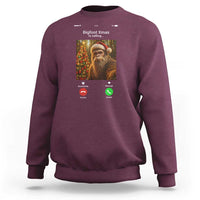 Funny Bigfoot Christmas Sweatshirt Sasquatch Video Call Meme - Wonder Print Shop