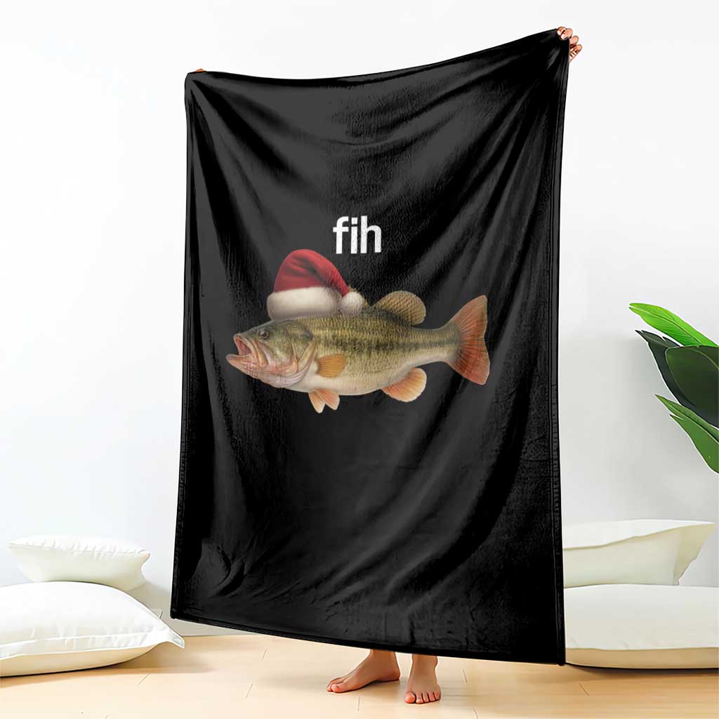 Funny Misspelled Fish Christmas Meme Throw Blanket - Wonder Print Shop