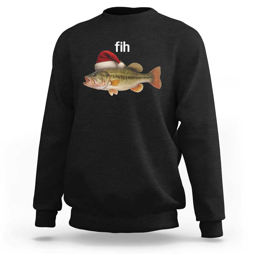 Funny Misspelled Fish Christmas Meme Sweatshirt - Wonder Print Shop