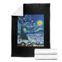 Whale Christmas Throw Blanket Stary Night Van Gogh Christmas - Wonder Print Shop