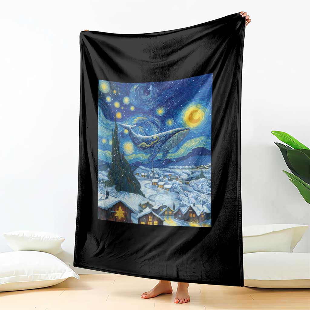 Whale Christmas Throw Blanket Stary Night Van Gogh Christmas - Wonder Print Shop