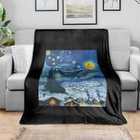 Whale Christmas Throw Blanket Stary Night Van Gogh Christmas - Wonder Print Shop