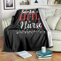 Funny Nurse Christmas Throw Blanket Santa Little Nurse - Wonder Print Shop