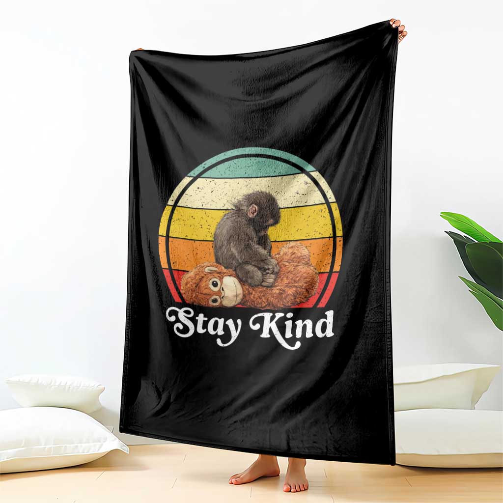 Punch Mokey Throw Blanket Viral Trend Baby Monkey Stay Kind