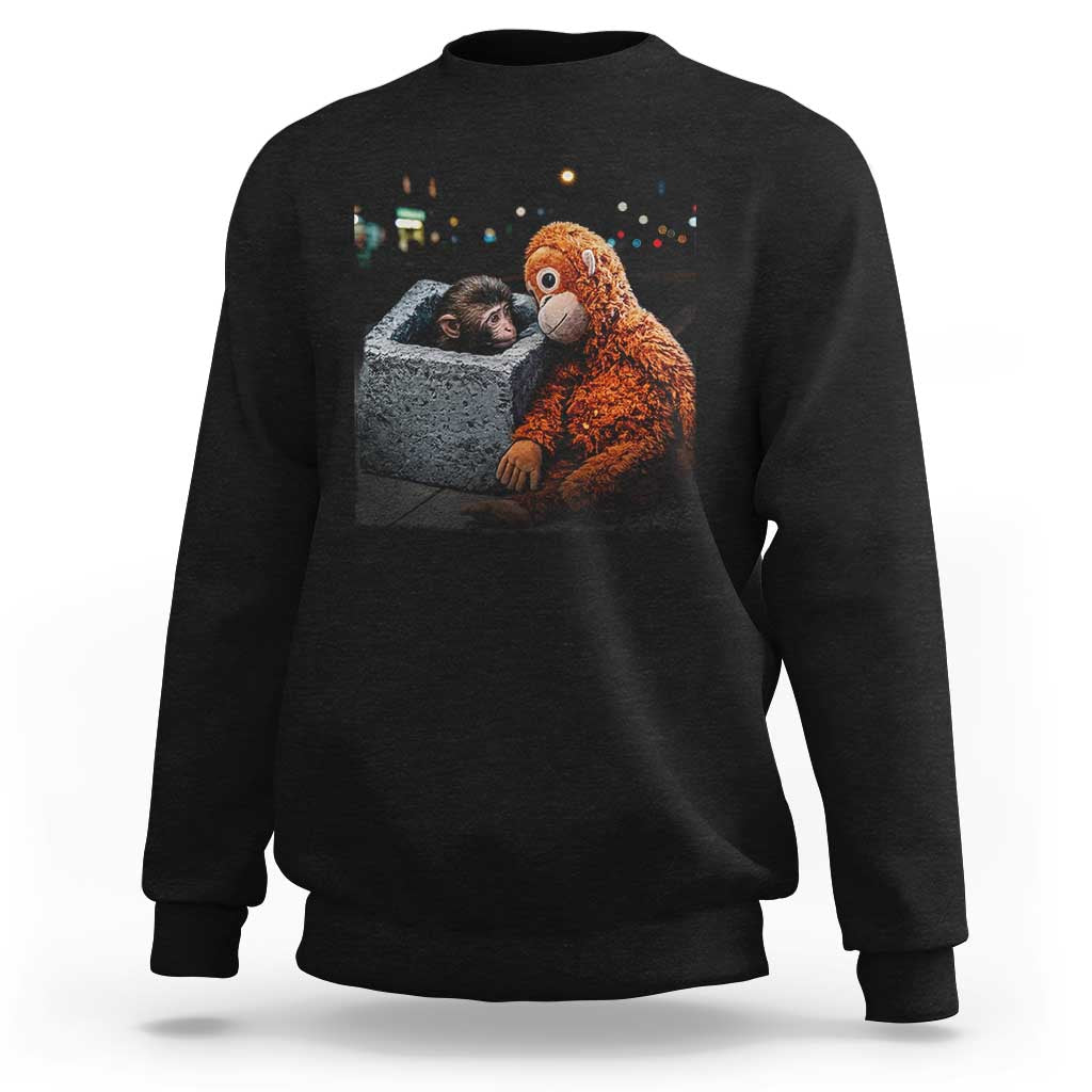 Punch Mokey Sweatshirt Viral Trend Baby Monkey Streets Meme