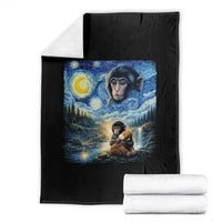 Punch Mokey Throw Blanket Viral Baby Monkey Starry Night Van Gogh
