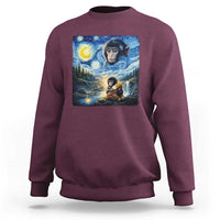 Punch Mokey Sweatshirt Viral Baby Monkey Starry Night Van Gogh