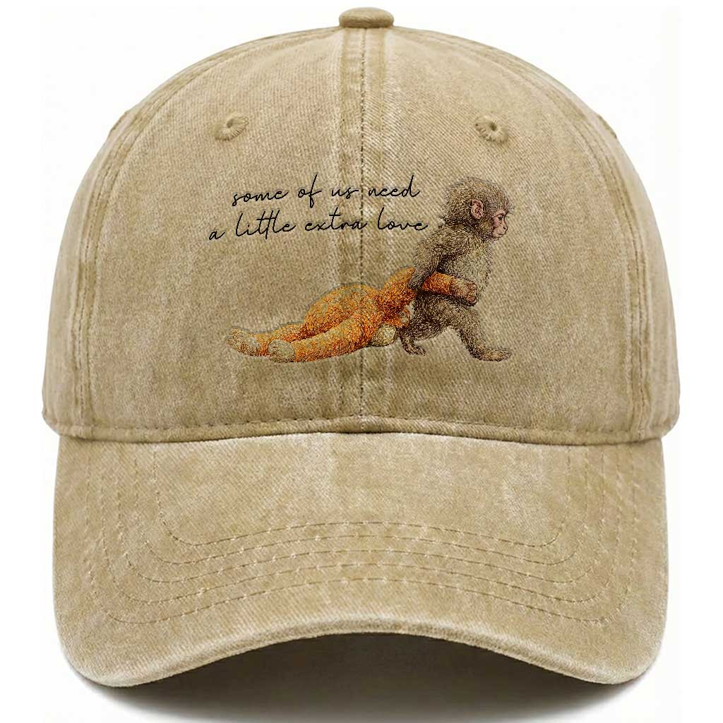 Punch Mokey Washed Cotton Baseball Cap Viral Trend Baby Monkey Meme