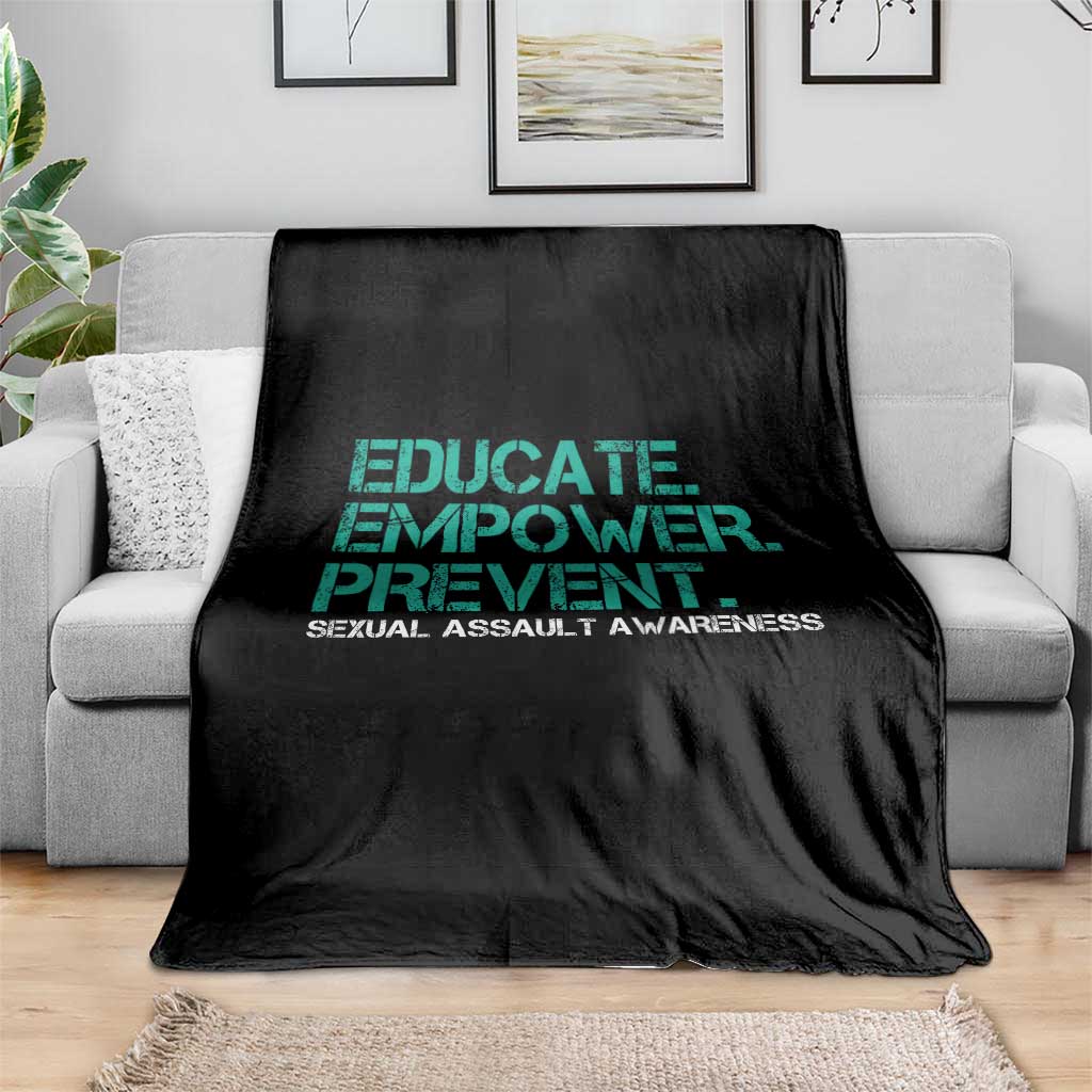 Sexual Assault Awareness Throw Blanket Educate Empower Prevent
