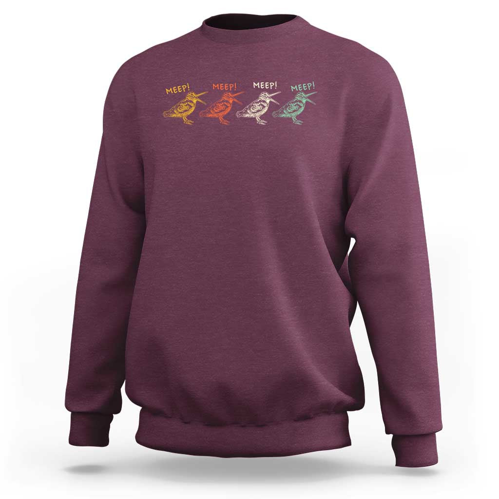 Meep Woodcock Sweatshirt Retro Timberdoodle Wildlife