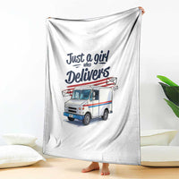 Funny Postal Worker Throw Blanket Just A Girl Who Delivers - Wonder Print Shop