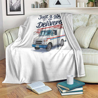 Funny Postal Worker Throw Blanket Just A Girl Who Delivers - Wonder Print Shop