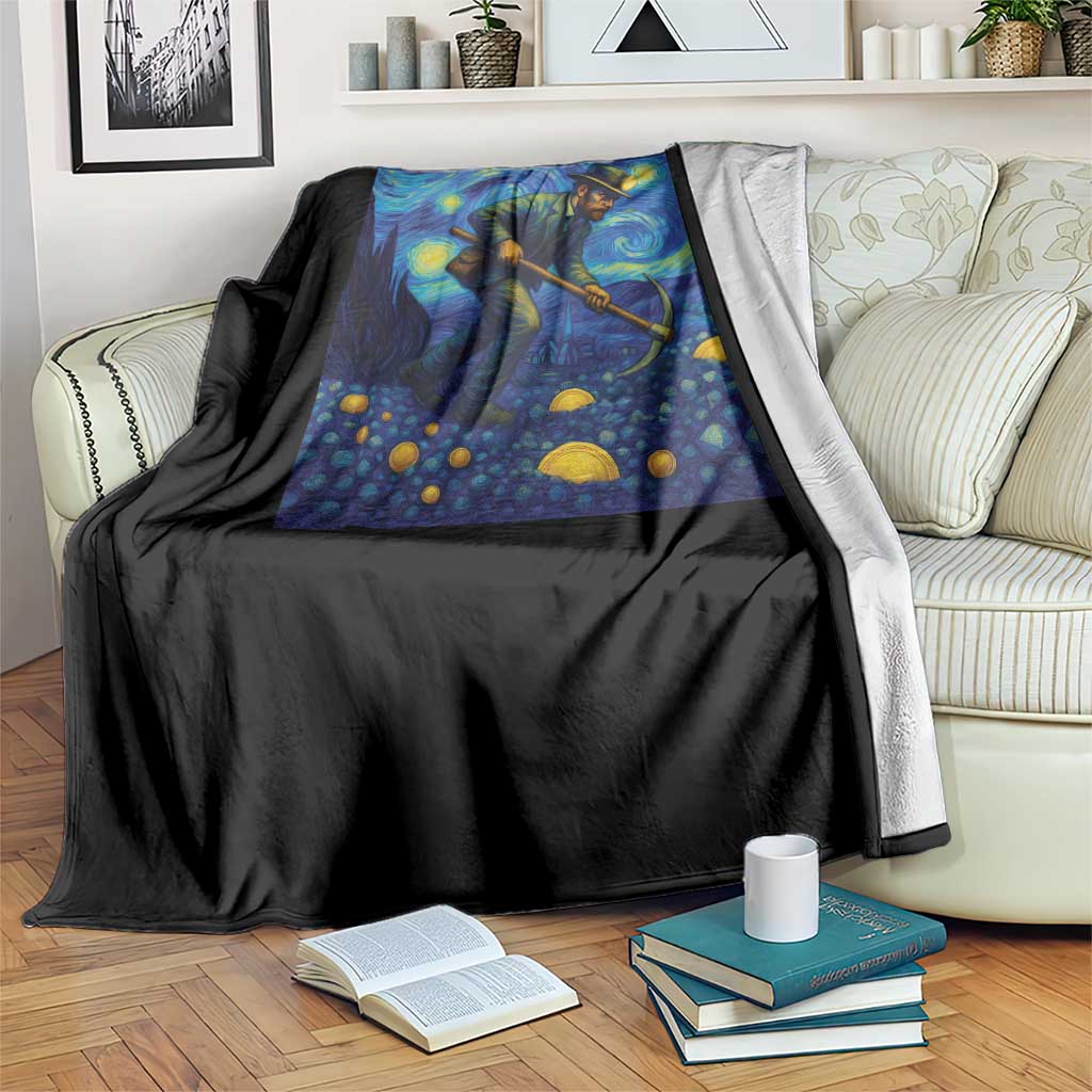 Gold Miner Starry Night Van Gogh Throw Blanket - Wonder Print Shop
