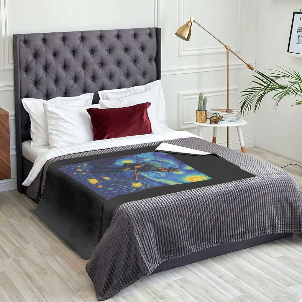 Gold Miner Starry Night Van Gogh Throw Blanket - Wonder Print Shop