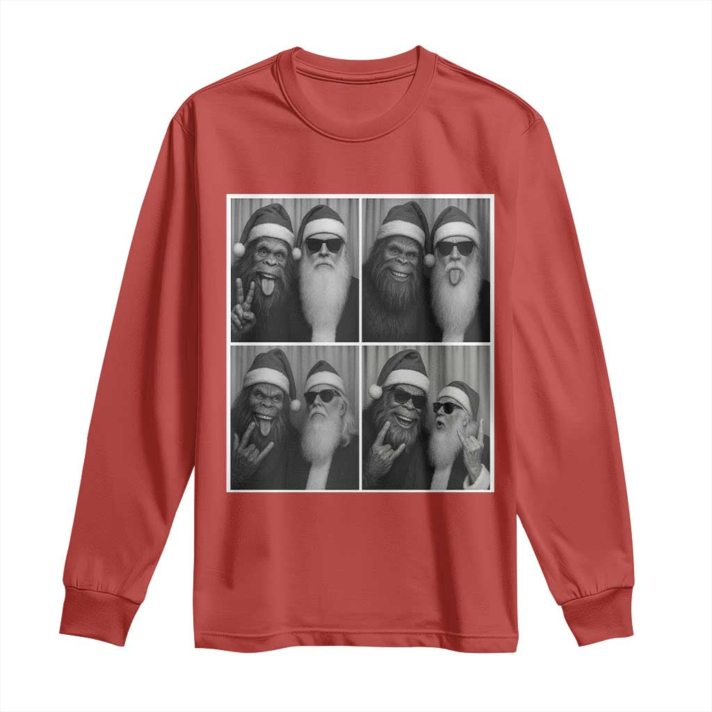 Funny Bigfoot Photobooth Christmas Long Sleeve Shirt Sasquatch Santa Claus Xmas - Wonder Print Shop