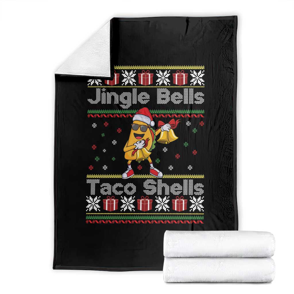 Funny Taco Christmas Throw Blanket Jigle Bells Taco Shells - Wonder Print Shop