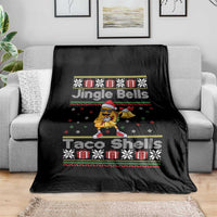Funny Taco Christmas Throw Blanket Jigle Bells Taco Shells - Wonder Print Shop