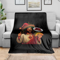 Funny Jesus Taco Mexican Throw Blanket Let Us Taco About Jesus - Wonder Print Shop